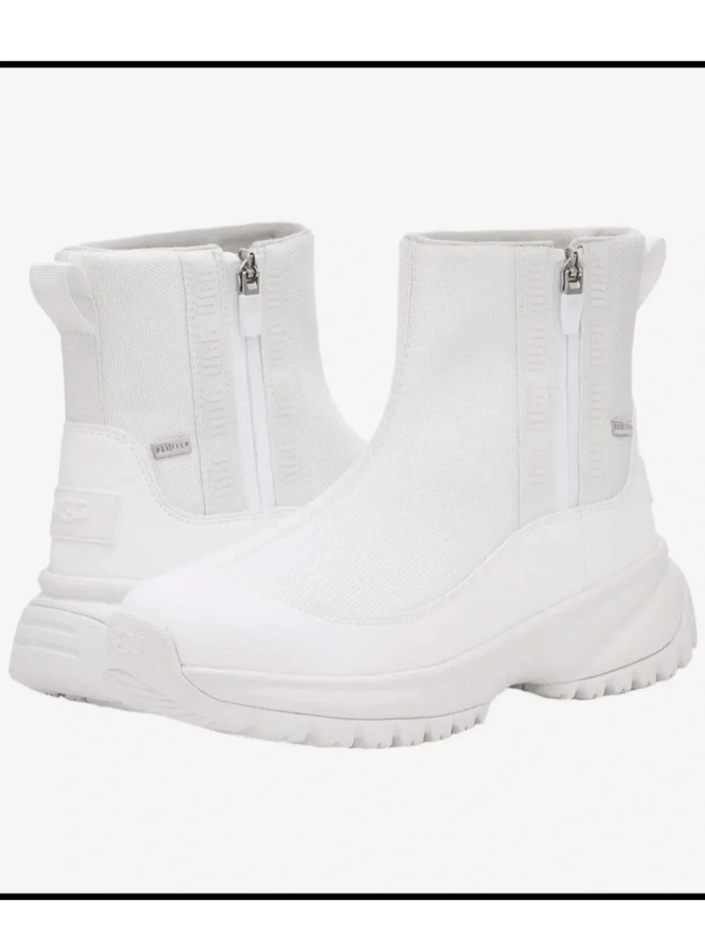 UGG Women's White Yose Zip Fleece Lined Snow Boots Size 7